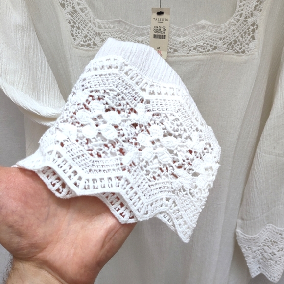 NWT Talbots white Shift Dress womens plus size 3X new crochet cotton - Picture 4 of 14